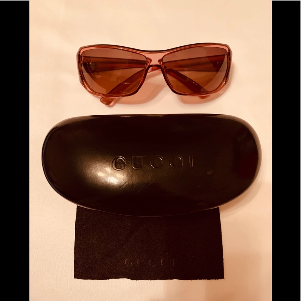 Gucci Gold Horsebit Translucent Sunglasses
